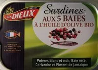 Mängden socker i Sardines aux 5 baies et à l'huile d'olive BIO