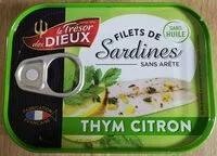 Mängden socker i Filets De Sardines Au Thym Et Citron Les Dieux,