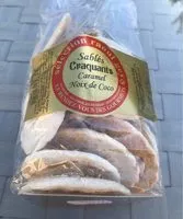 Mängden socker i Sablés craquants caramel Noix de Coco