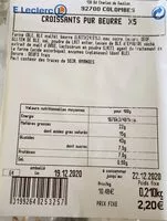 Mängden socker i Croissant pur beurre