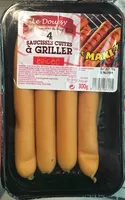 Mängden socker i 4 Saucisses cuites à griller épicée