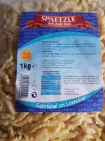 Mängden socker i Spaetzle 30% oeufs frais