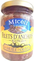 Mängden socker i Filets d'anchois allongés à l'huile d'olive