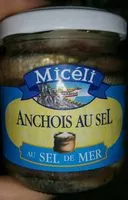 Mängden socker i Anchois au sel MICELI, verre de