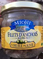 Mängden socker i Fillets d'anchois allongés à l'huile d'olive