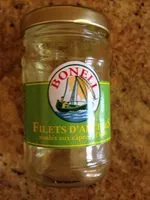 Mängden socker i Filets d'anchois roulés aux câpres à l'huile