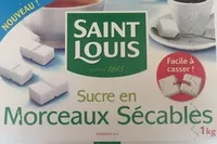 Mängden socker i Sucre en morceaux sécables