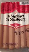 Mängden socker i Saucisses de Strasbourg