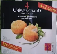 Mängden socker i 4 chèvres chauds, Prêts à Dorer (21% MG)