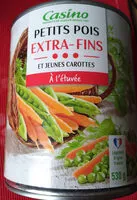 Mängden socker i Petits pois extrafins et jeunes carottes à l'étuvée