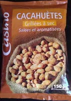 Mängden socker i Cacahuètes Grillées à sec Salées et aromatisées