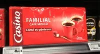 Mängden socker i Familial Corsé et généreux Café moulu