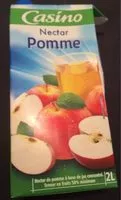 Mängden socker i Nectar de pomme à base de jus concentré Teneur en fruits : 50 % minimum Casino