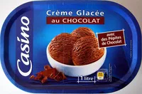 Mängden socker i Crème glacée au chocolat avec des pépites de chocolat Casino