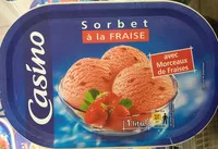 Mängden socker i Sorbet fraise morceaux de fraise