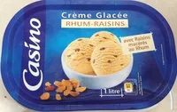 Mängden socker i Crème glacée rhum-raisins