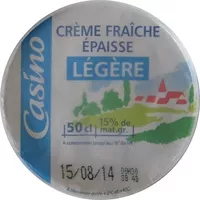 Mängden socker i Crème fraîche épaisse légère - 15% de matères grasses