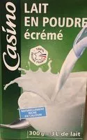 Mängden socker i Lait en poudre écrémé