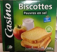 Mängden socker i Biscottes très pauvres en sel