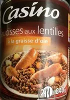 Mängden socker i Saucisses aux Lentilles à la graisse d'oie