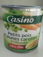 Mängden socker i Petits pois extrafins et carottes à l'étuvée