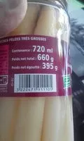 Mängden socker i Asperges blanches pelées très grosses