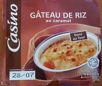 Mängden socker i Gâteau de riz sur lit de caramel Doré au four