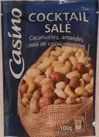 Mängden socker i Cocktail salé Cacahuètes, noix de cajou, amandes, noisettes
