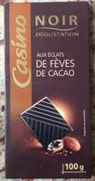 Mängden socker i Chocolat noir dégustation éclats de fèves de cacao
