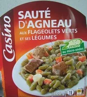 Mängden socker i Sauté d'agneau aux flageolets verts et ses légumes
