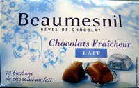 Mängden socker i Rêves de chocolat Chocolats Fraîcheur Lait Beaumesnil
