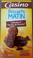 Mängden socker i Biscuits Matin Céréales et pépites de chocolat
