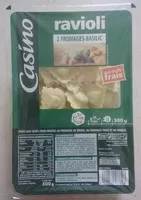 Mängden socker i Ravioli 2 fromages-basilic
