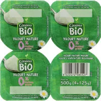 Mängden socker i Yaourt nature 0% de matières grasses BIO
