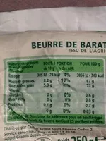 Mängden socker i Beurre de baratte pasteurisé Doux