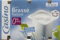 Mängden socker i Yaourt brassé nature 0% mat. gr.