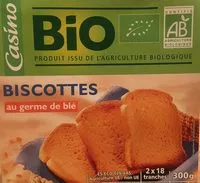 Mängden socker i Biscottes au germe de blé BIO