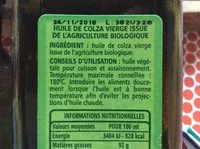 Mängden socker i Huile de colza vierge biologique riche en oméga 3 source de vitamine E