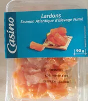 Mängden socker i Lardons Saumon Atlantique d'élevage fumé