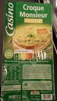 Mängden socker i CROQUE MONSIEUR GRATINÉ X2 CROQUES À l'emmental français