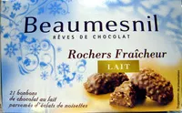 Mängden socker i Rêves de chocolat Rochers Fraîcheur Lait Beaumesnil
