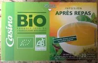 Mängden socker i Infusion Après repas bio 30g 20 sachets fraîcheur