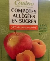 Mängden socker i Compote allégée Pommes Abricots 30% de sucres en moins