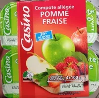 Mängden socker i Compote allégée Pomme Fraise 30% de sucres en moins