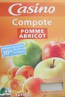 Mängden socker i Compote Pomme Abricot allégée en sucres