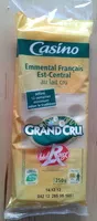 Mängden socker i Emmental Français Est-Central IGP au lait cru (32 % MG) Grand Cru - label Rouge