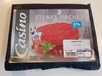 Mängden socker i 2 Steaks Hachés Pur Bœuf 5% MG