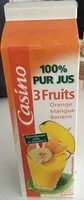 Mängden socker i 100% Pur jus 3 fruits 