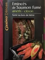 Mängden socker i Emincés de saumon fumé aneth citron