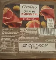 Mängden socker i Quart de Jambon cru prétranché
